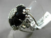 ESTATE LARGE .82CT DIAMOND & AAA ONYX 14KT WHITE GOLD 3D HEART FLOWER FUN RING