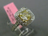 ESTATE LARGE GIA 2.11CT DIAMOND 18K TWO TONE GOLD 3D CUSHION CUT ENGAGEMENT RING