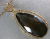 ANTIQUE LARGE VICTORIAN AAA SMOKY TOPAZ 14KT ROSE GOLD TEARDROP PENDANT #20947