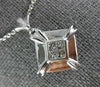 ESTATE .35CT DIAMOND 18KT WHITE GOLD PRINCESS INVISIBLE SQUARE PENDANT #1130