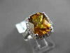 ESTATE LARGE 4.37CTW DIAMOND & EXTRA FACET CITRINE 14KT WHITE GOLD 3D HALO RING