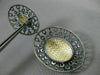 ESTATE EXTRA LARGE 1.25CT DIAMOND 18KT BLACK & YELLOW GOLD OVAL HANGING EARRINGS