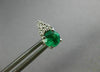 ESTATE .60CT DIAMOND & AAA EMERALD 14KT WHITE GOLD 3D ROUND STUD EARRINGS #26659