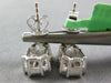 1.2CT DIAMOND 18K WHITE GOLD BAGUETTE ASSCHER & MOON STONE CLUSTER STUD EARRINGS