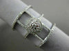 ESTATE LARGE .84CT DIAMOND 14K WHITE GOLD 3D STAR OF DAVID MULTI ROW FLOWER RING