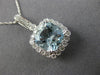 ESTATE LARGE 3.12CT DIAMOND & AAA AQUAMARINE 14KT WHITE GOLD FILIGREE PENDANT