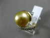 ESTATE LARGE .62CT DIAMOND 14KT YELLOW GOLD 3D GOLDEN SOUTH SEA PEARL SWIRL RING