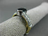 ESTATE WIDE .84CT DIAMOND & SAPPHIRE 14KT 2 TONE GOLD SEMI BEZEL ENGAGEMENT RING