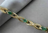 ESTATE 14KT 2.42 CTW EMERALD & DIAMONDS YELLOW GOLD BRACELET