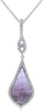 2.70CT DIAMOND & AAA WHITE TOPAZ & AAA AMETHYST 14KT WHITE GOLD 3D HALO PENDANT