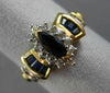 ESTATE .98CT DIAMOND & SAPPHIRE 14KT WHITE & YELLOW GOLD 3D HALO ENGAGEMENT RING