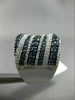 ESTATE LARGE 2.14CT DIAMOND & SAPPHIRE 14KT WHITE GOLD MULTI ROW COCKTAIL RING