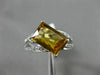ESTATE 2.87CT DIAMOND & CITRINE 14KT WHITE GOLD 3D RECTANGULAR DIAGONAL FUN RING