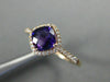 ESTATE 1.02CT DIAMOND & AAA AMETHYST 14KT ROSE GOLD 3D CUSHION FUN LOVE RING
