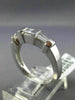 ESTATE WIDE .59CT BAGUETTE & DIAMOND 14KT WHITE GOLD 3D WEDDING ANNIVERSARY RING
