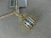 ESTATE .49CT DIAMOND 18KT ROSE GOLD 3D ROUND & BAGUETTE HALO CLUSTER PENDANT