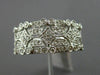 ESTATE WIDE .33CT DIAMOND 14K WHITE GOLD OPEN FILIGREE MILGRAIN ANNIVERSARY RING