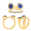 LARGE 2.09CT DIAMOND & AAA SAPPHIRE 14KT YELLOW GOLD MULTI SHAPE SOLITAIRE RING