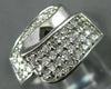 ESTATE WIDE .75T ROUND DIAMOND 14KT WHITE GOLD CLASSIC MULTI ROW SWIRL FUN RING