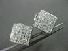 ESTATE LARGE 1.50CT PRINCESS CUT DIAMOND 14KT WHITE GOLD CLIP ON EARRINGS #14984