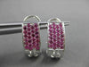 ESTATE WIDE 1.80CT AAA PINK SAPPHIRE 14KT WHITE GOLD PAVE CLIP ON EARRINGS
