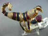 EXTRA LARGE 2.33CT DIAMOND & AAA MULTI GEM 18KT ROSE GOLD LOBSTER SCORPION RING