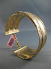 ESTATE WIDE .42CT DIAMOND 14K ROSE GOLD 3D MULTI ROW CRISS CROSS BANGLE BRACELET