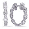 .42CT DIAMOND 14KT WHITE GOLD 3D ROUND PEAR SHAPE DESIGN HOOP HANGING EARRINGS