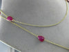 ESTATE LONG 21.37CT AAA RUBIES 14KT YELLOW GOLD 3D TEAR DROP PEAR SHAPE NECKLACE