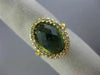 ESTATE LARGE 4.90CT DIAMOND & GREEN AMETHYST 14KT YELLOW GOLD OVAL FILIGREE RING
