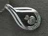 ESTATE .02CT DIAMOND 14KT WHITE GOLD DOUBLE HEART INFINITY LOVE FLOATING PENDANT