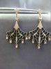 ESTATE LARGE .33CT DIAMOND 14KT BALCK & ROSE GOLD SPIDER WEB CHANDELIER EARRINGS