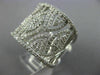 ESTATE LARGE 1.18CT DIAMOND 14KT WHITE GOLD 3D MULTI LEAF OPEN FILIGREE FUN RING
