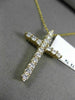 ESTATE LARGE .70CT DIAMOND 14KT YELLOW GOLD 3D CLASSIC CROSS FLOATING PENDANT