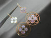 ESTATE LARGE .17CT DIAMOND & PINK MOTHER OF PEARL 14K ROSE GOLD HANGING EARRINGS