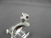ESTATE LARGE 1.08CTW DIAMOND & AAA RUBY 18KT WHITE GOLD 3D PANTHER COCKTAIL RING