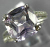 ESTATE 3.22CT DIAMOND & AAA AMETHYST 14KT WHITE GOLD CUSHION CUT SOLITAIRE RING