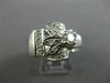 ANTIQUE WIDE .34CT DIAMOND 14K WHITE GOLD FLOWER FILIGREE ANNIVERSARY RING 26178