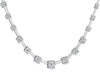 1.0CT DIAMOND 14KT WHITE GOLD 3D ROUND BY THE YARD SEMI ETERNITY TENNIS NECKLACE