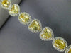 ESTATE LARGE 15.97CT WHITE & FANCY YELLOW DIAMOND 18K 2TONE GOLD TENNIS BRACELET