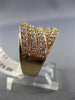 ESTATE LARGE 1CT DIAMOND 14KT ROSE GOLD MULTI ROW INFINITY CRISS CROSS LOVE RING