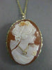 ANTIQUE HABILLE EURO DIAMOND 14K YELLOW GOLD SHELL CAMEO PIN PEDANT ITALY #20632