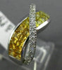 WIDE 3.02CT DIAMOND & AAA YELLOW SAPPHIRE 14K WHITE GOLD CRISS CROSS X LOVE RING