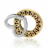 ESTATE .63CT DIAMOND & AAA MULTI COLOR SAPPHIRE 14KT 2 TONE GOLD HEART PENDANT