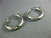 ESTATE SMALL 14KT WHITE GOLD 3D CLASSIC HANDCRAFTED HOOP EARRINGS #25135