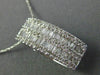 ESTATE WIDE .92CT ROUND & BAGUETTE DIAMOND 18K WHITE GOLD 3D RECTANGULAR PENDANT