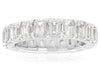 LARGE 6.65CT DIAMOND 14K WHITE GOLD EMERALD CUT CLASSIC WEDDING ANNIVERSARY RING