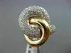 ESTATE EXTRA LARGE 2.07CT DIAMOND 14K WHITE & ROSE GOLD MULTI ROW LOVE KNOT RING