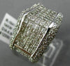 LARGE 3.25CT ROUND & PRINCESS DIAMOND 14K WHITE GOLD 3D PYRAMID ANNIVERSARY RING