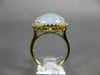 LARGE 7.80CT DIAMOND & AAA OPAL 14KT YELLOW GOLD CLASSIC OVAL DOUBLE HALO RING